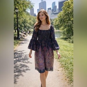 MSK Black Floral Dress